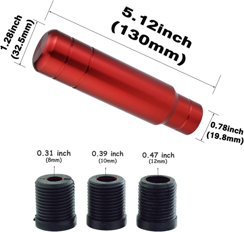 Abfer Weighted Shift Knob Aluminum Car Gear Stick Shifter Handle Shifting Lever Head Fit Most Automatic Manual Vehicle (Red) - Image 3
